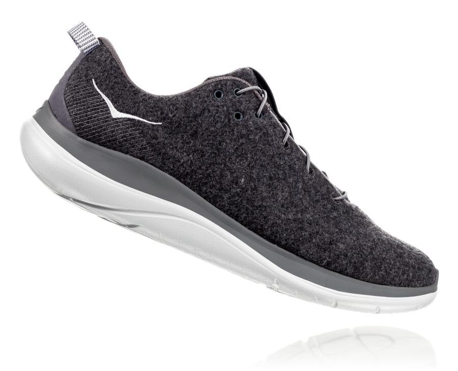 Running Shoes Mens - Hoka One One Hupana Flow Wool - Grey - WVSEUHA-26